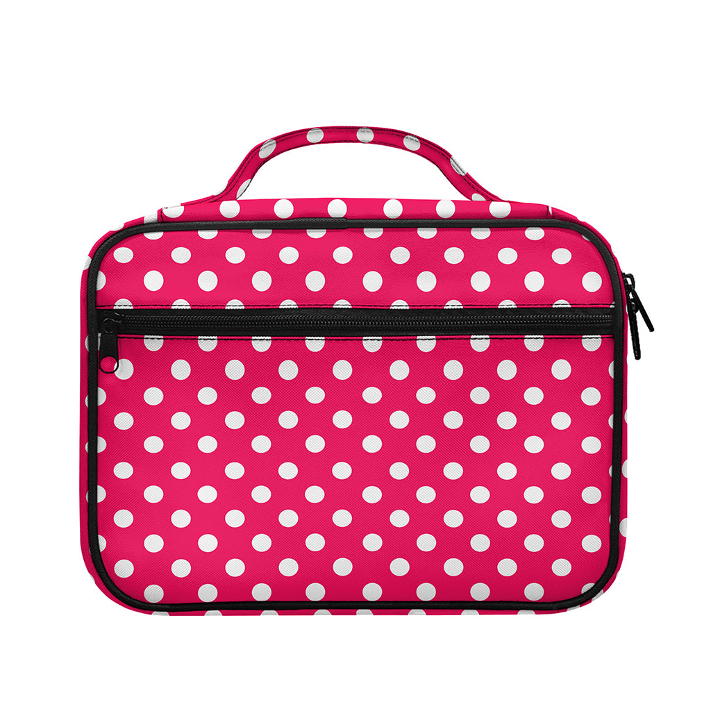 Hot Pink And White Polka Dot Print Briefcase Bible Bag