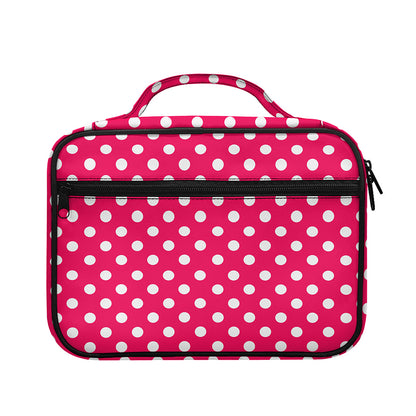 Hot Pink And White Polka Dot Print Briefcase Bible Bag