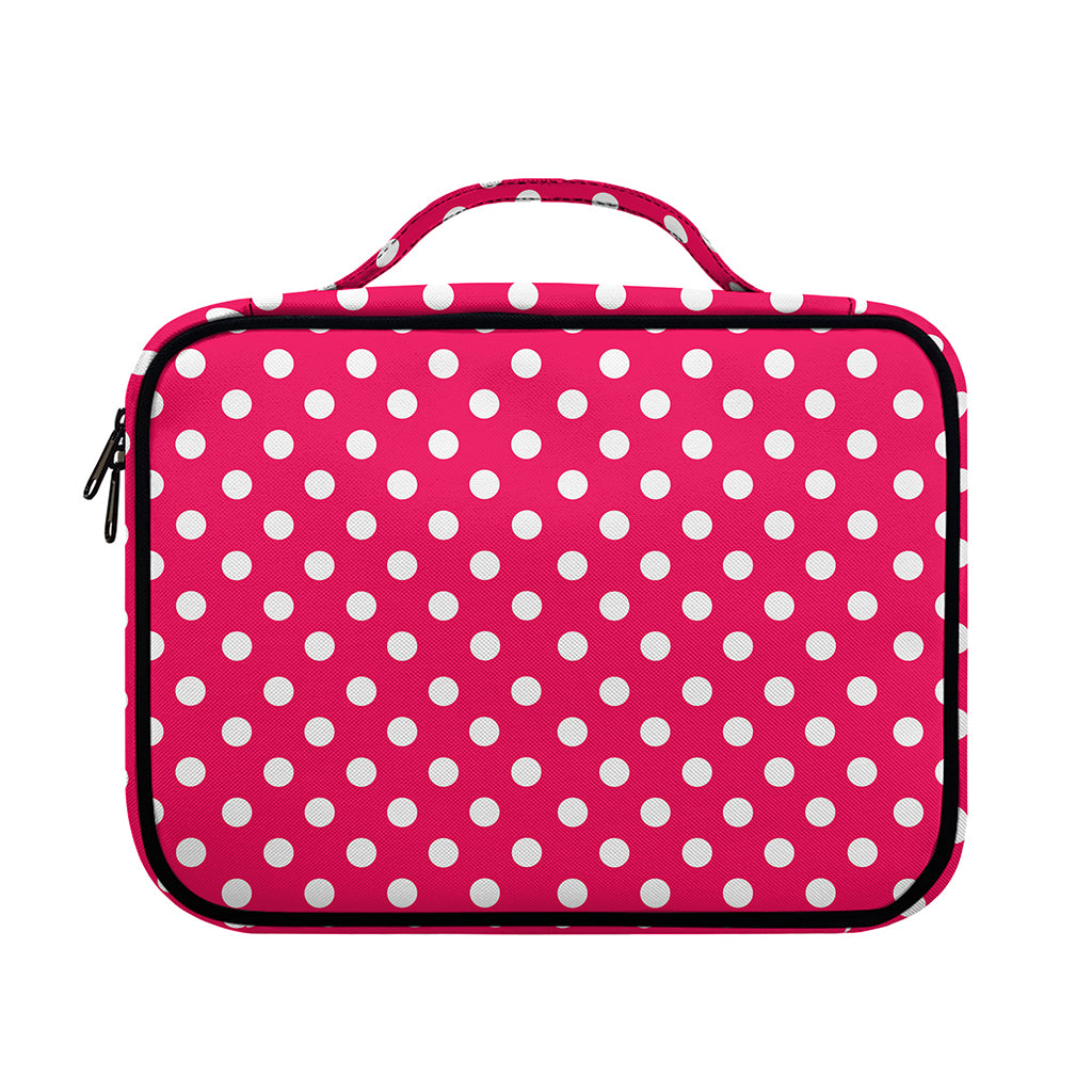 Hot Pink And White Polka Dot Print Briefcase Bible Bag