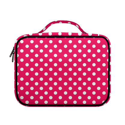 Hot Pink And White Polka Dot Print Briefcase Bible Bag