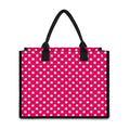 Hot Pink And White Polka Dot Print Canvas Tote Bag