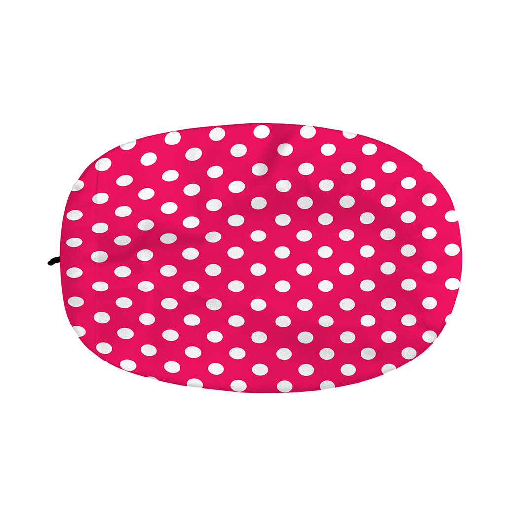Hot Pink And White Polka Dot Print Car Side Mirror Covers