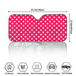 Hot Pink And White Polka Dot Print Car Windshield Sun Shade