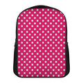 Hot Pink And White Polka Dot Print Casual Backpack