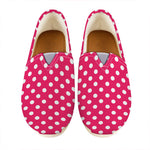 Hot Pink And White Polka Dot Print Casual Shoes