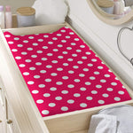 Hot Pink And White Polka Dot Print Changing Pad Cover