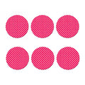 Hot Pink And White Polka Dot Print Coaster Set