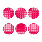 Hot Pink And White Polka Dot Print Coaster Set