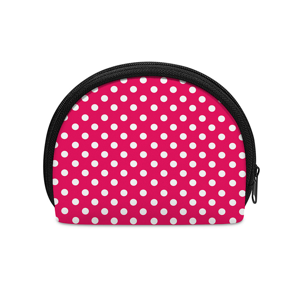 Hot Pink And White Polka Dot Print Coin Purse