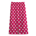 Hot Pink And White Polka Dot Print Cotton Front Slit Maxi Skirt