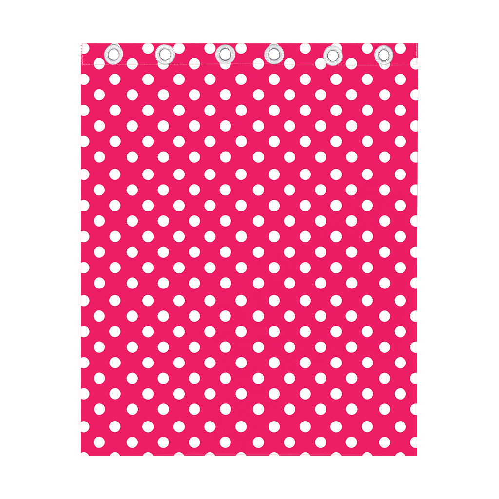 Hot Pink And White Polka Dot Print Curtain