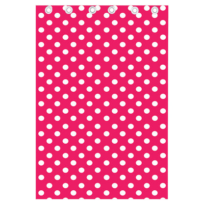 Hot Pink And White Polka Dot Print Curtain