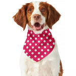 Hot Pink And White Polka Dot Print Dog Bandana