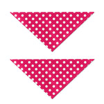 Hot Pink And White Polka Dot Print Dog Bandana