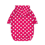 Hot Pink And White Polka Dot Print Dog Zip Up Hoodie