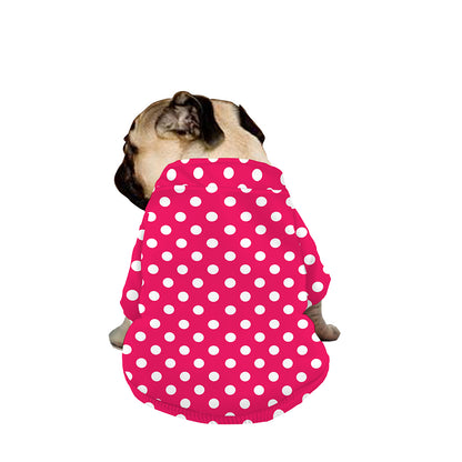 Hot Pink And White Polka Dot Print Dog Zip Up Jacket