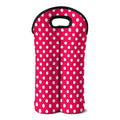 Hot Pink And White Polka Dot Print Double Neoprene Wine Tote