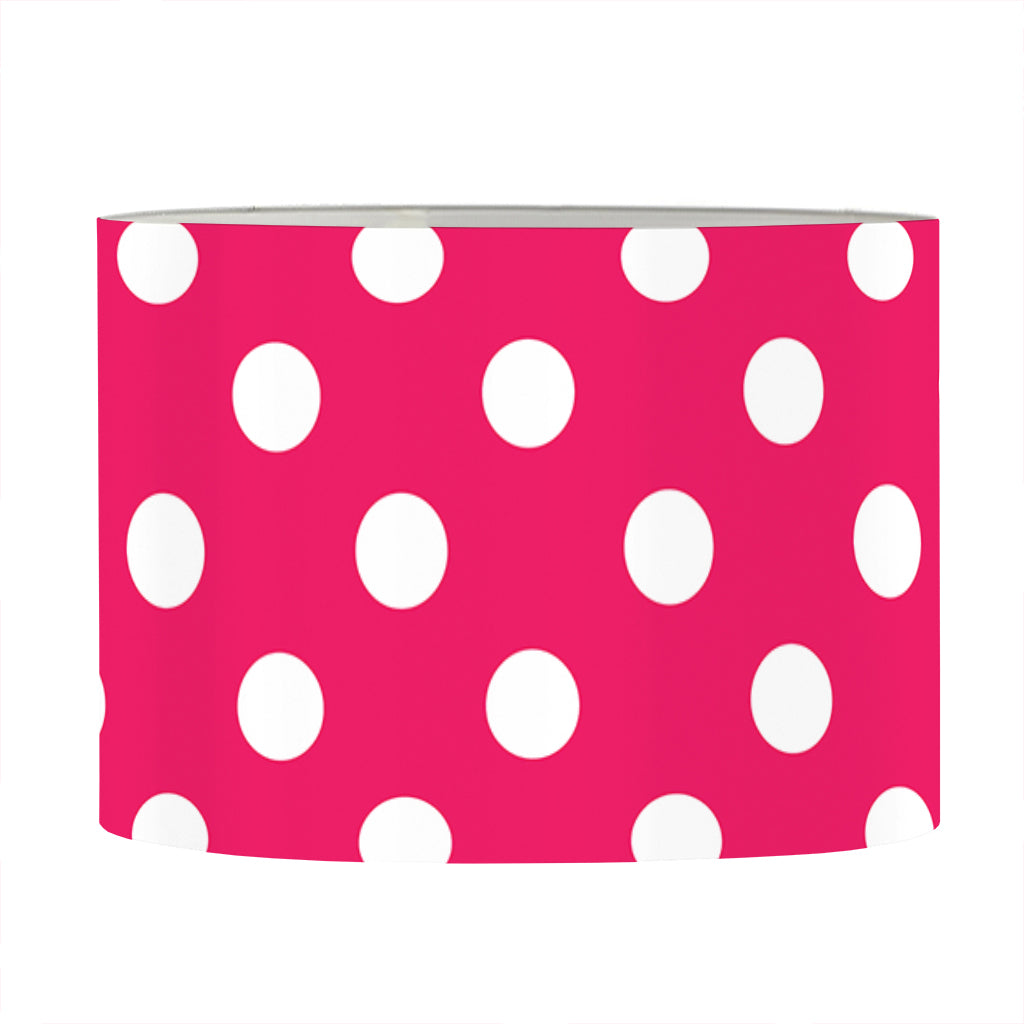 Hot Pink And White Polka Dot Print Drum Lamp Shade