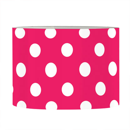 Hot Pink And White Polka Dot Print Drum Lamp Shade