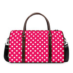 Hot Pink And White Polka Dot Print Duffle Bag