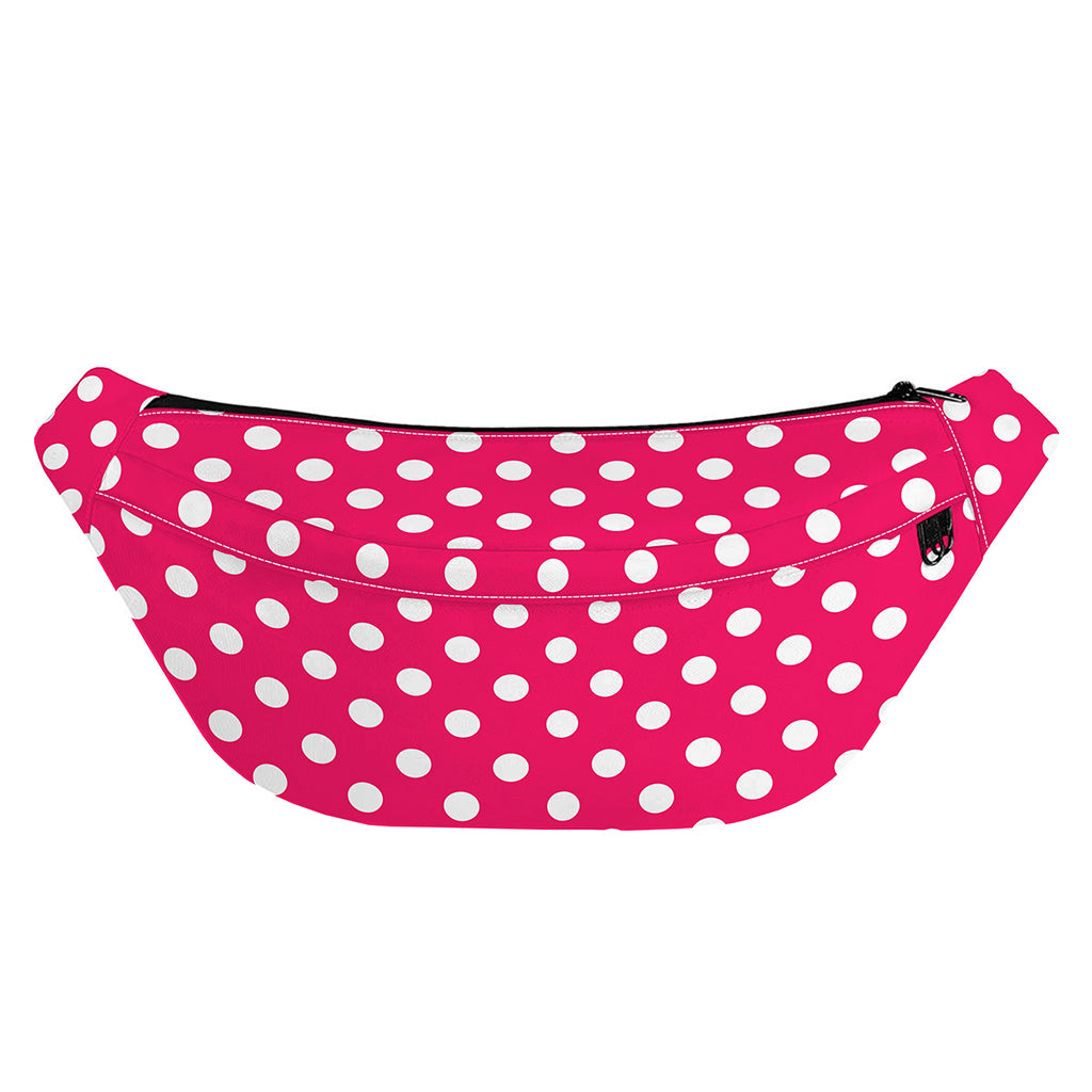 Hot Pink And White Polka Dot Print Fanny Pack