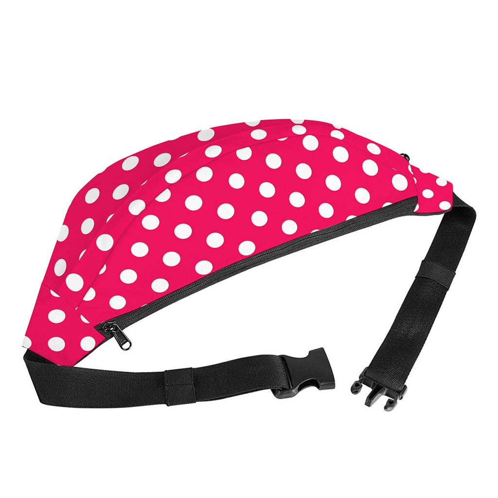 Hot Pink And White Polka Dot Print Fanny Pack