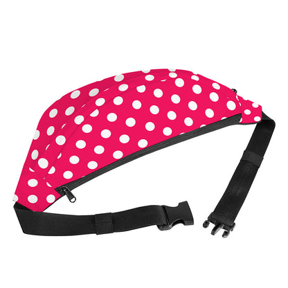 Hot Pink And White Polka Dot Print Fanny Pack