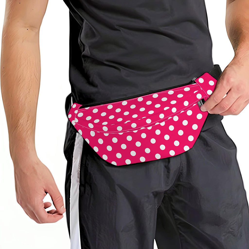 Hot Pink And White Polka Dot Print Fanny Pack