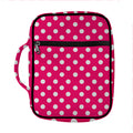 Hot Pink And White Polka Dot Print Front Pocket Bible Bag