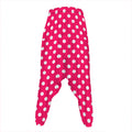 Hot Pink And White Polka Dot Print Hammer Pants