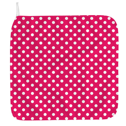 Hot Pink And White Polka Dot Print Hand Towel