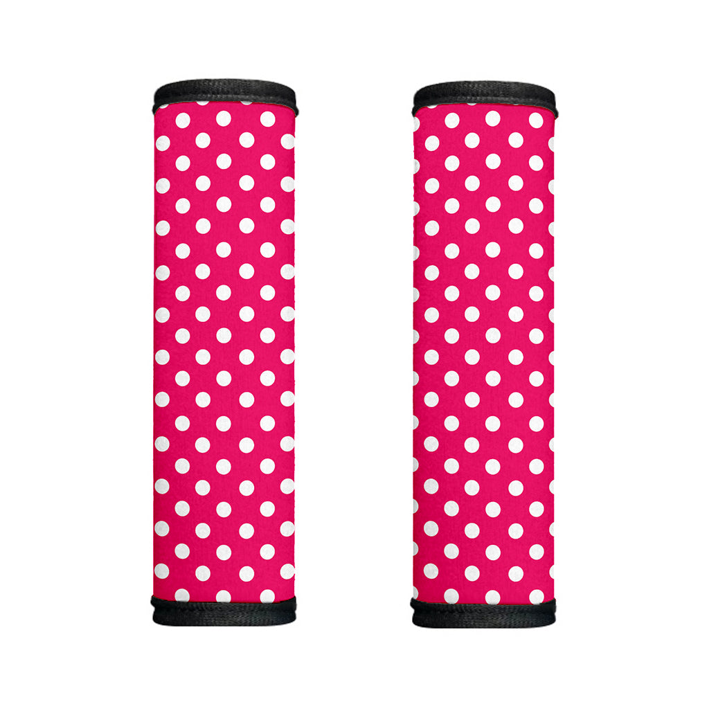 Hot Pink And White Polka Dot Print Handle Covers