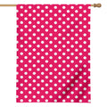 Hot Pink And White Polka Dot Print House Flag