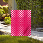 Hot Pink And White Polka Dot Print House Flag
