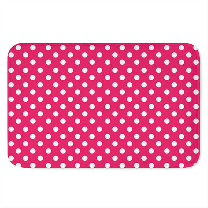 Hot Pink And White Polka Dot Print Indoor Door Mat