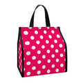 Hot Pink And White Polka Dot Print Insulated Lunch Tote