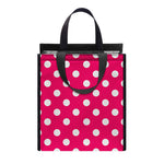 Hot Pink And White Polka Dot Print Insulated Lunch Tote
