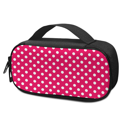 Hot Pink And White Polka Dot Print Insulin Cooler Travel Case
