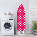 Hot Pink And White Polka Dot Print Ironing Board Cover