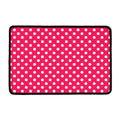 Hot Pink And White Polka Dot Print Kitchen Mat