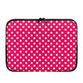 Hot Pink And White Polka Dot Print Laptop Sleeve
