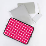 Hot Pink And White Polka Dot Print Laptop Sleeve