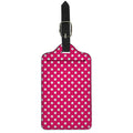 Hot Pink And White Polka Dot Print Luggage Tag