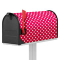Hot Pink And White Polka Dot Print Mailbox Cover