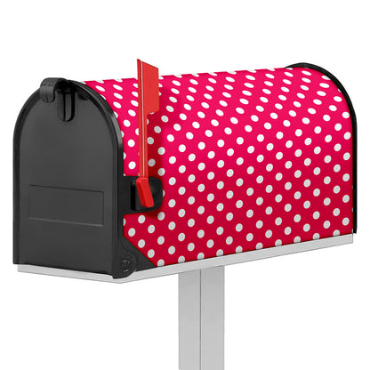 Hot Pink And White Polka Dot Print Mailbox Cover
