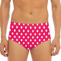 Hot Pink And White Polka Dot Print Men's Triangle Swim Briefs