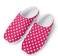 Hot Pink And White Polka Dot Print Mesh Casual Shoes