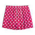Hot Pink And White Polka Dot Print Mesh Shorts