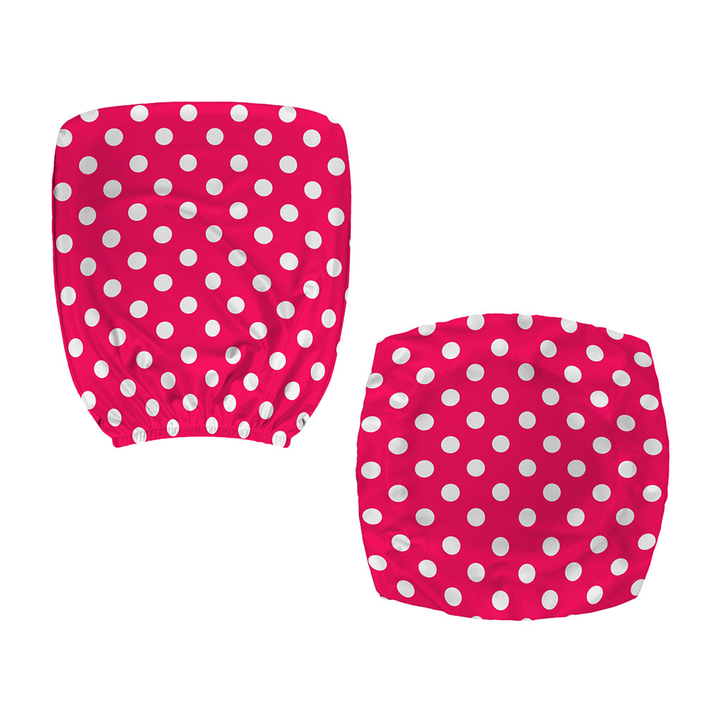 Hot Pink And White Polka Dot Print Office Chair Cover