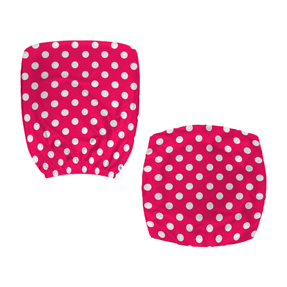 Hot Pink And White Polka Dot Print Office Chair Cover